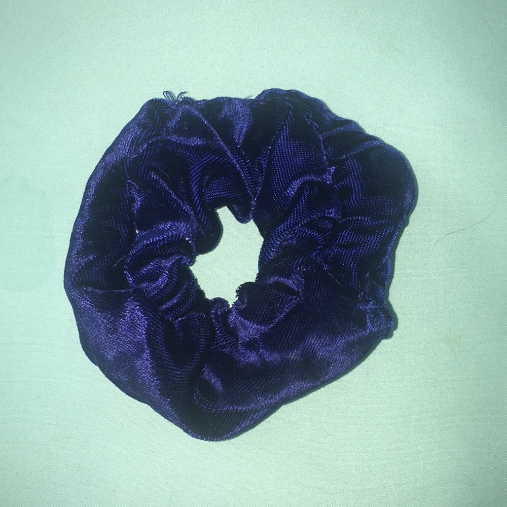 Blue velvet scrunchie